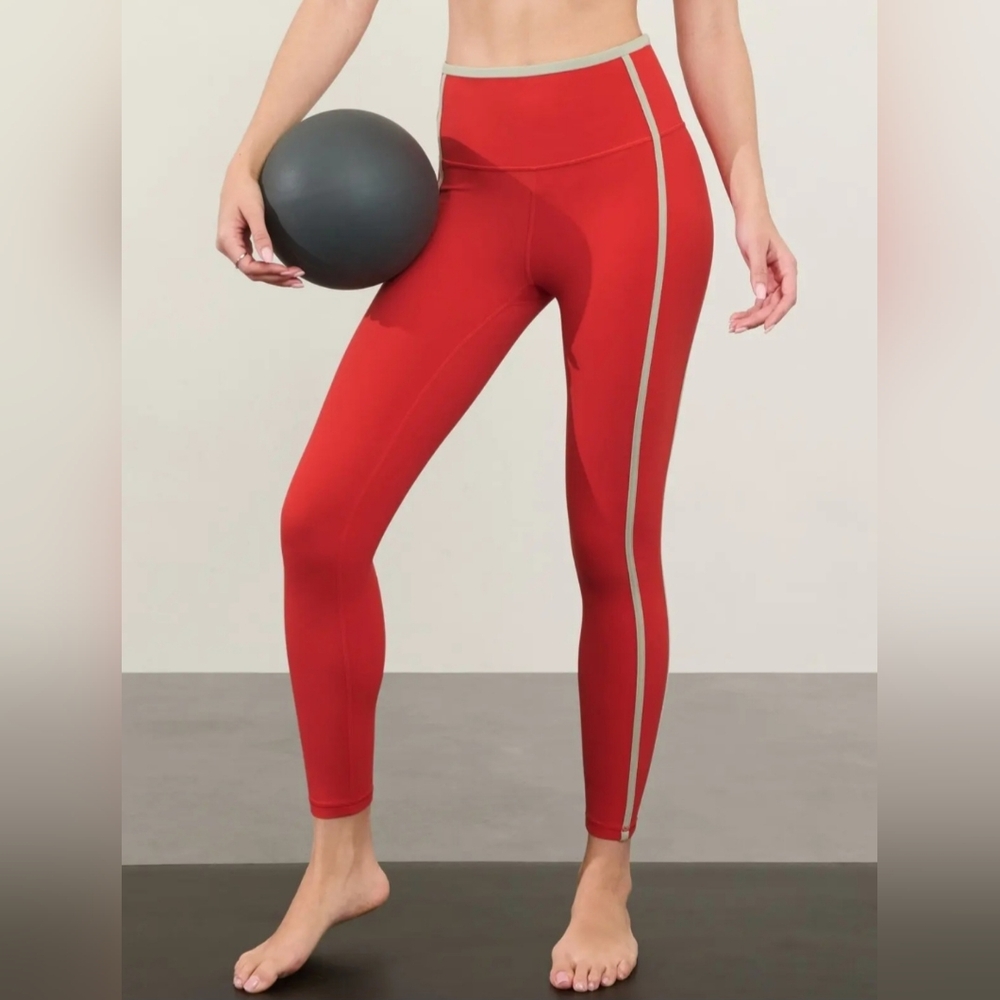 Athleta Red High-Waisted Leggings